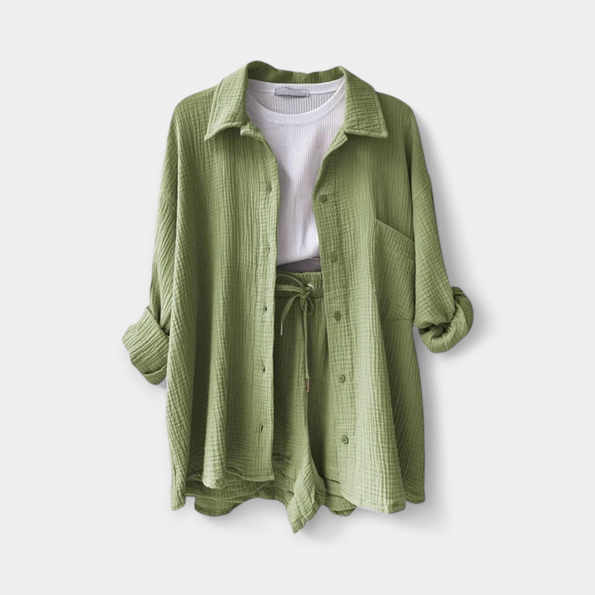 Dual Color Summer Outfit - Top and Shorts