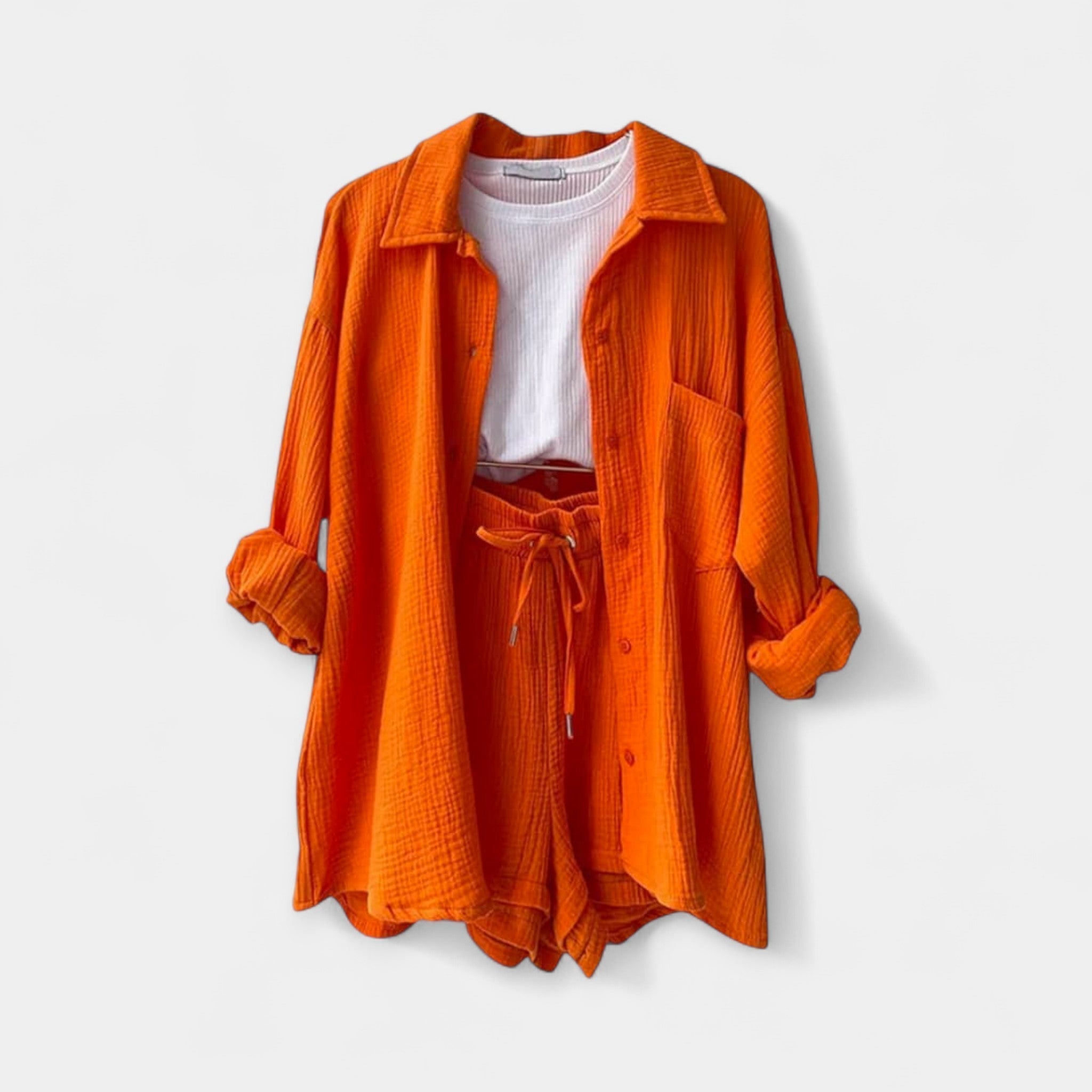 Dual Color Summer Outfit - Top and Shorts