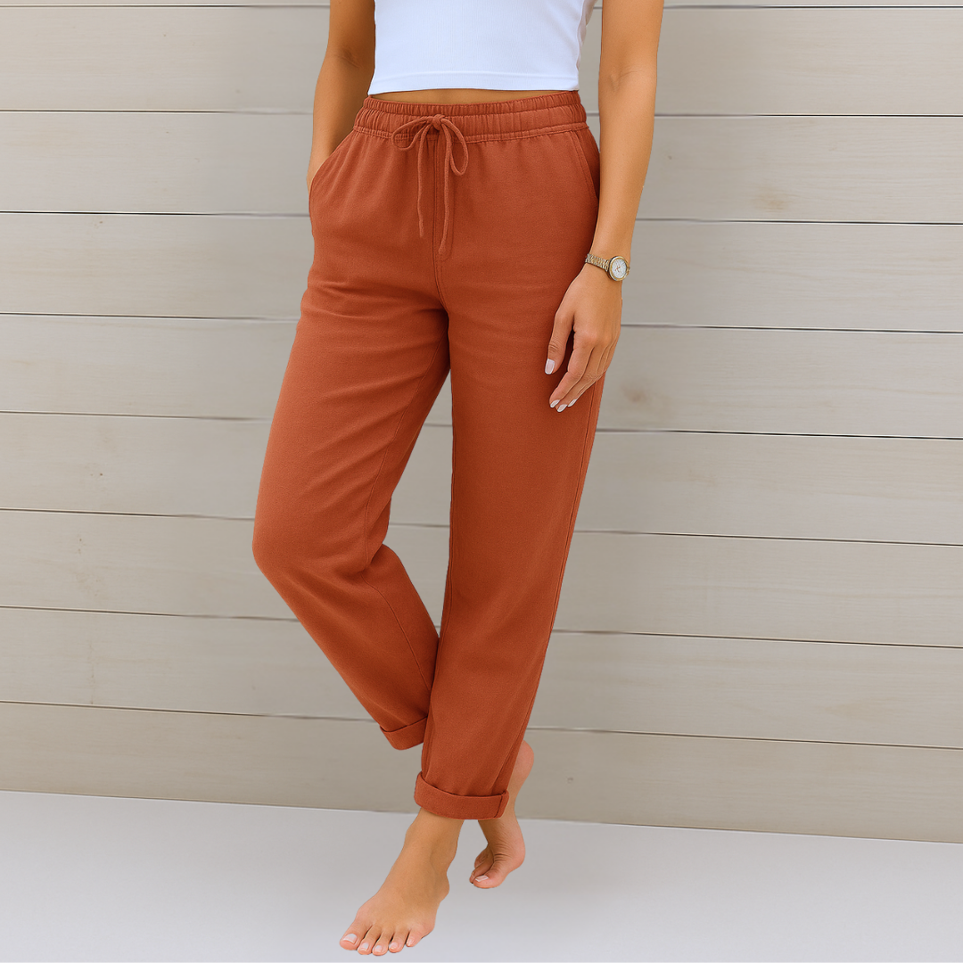 Clarissa | High-quality linen trousers with elasticity made from breathable fabric
