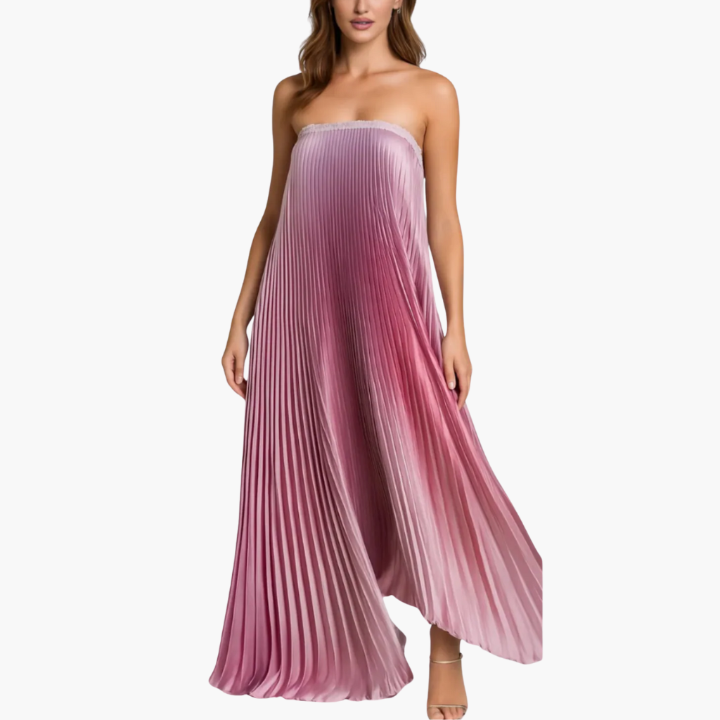 ECLAT ROSE - MAXI PLEATED DRESS