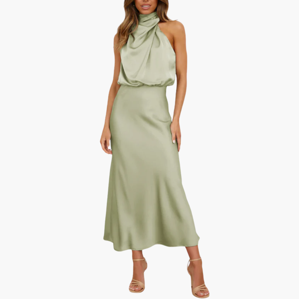 AURA DRAPE MIDI DRESS