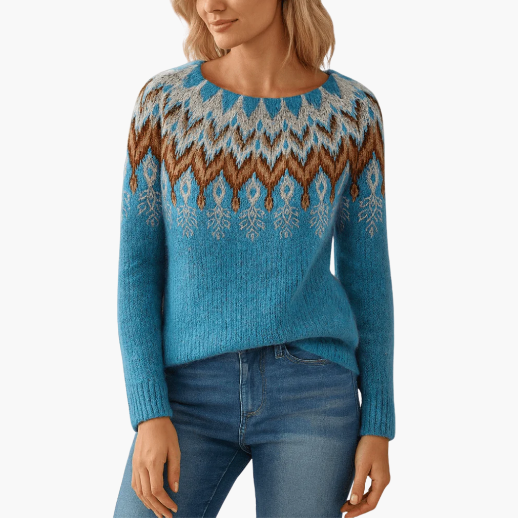 SILVIA™ Retro Sweater in Blue