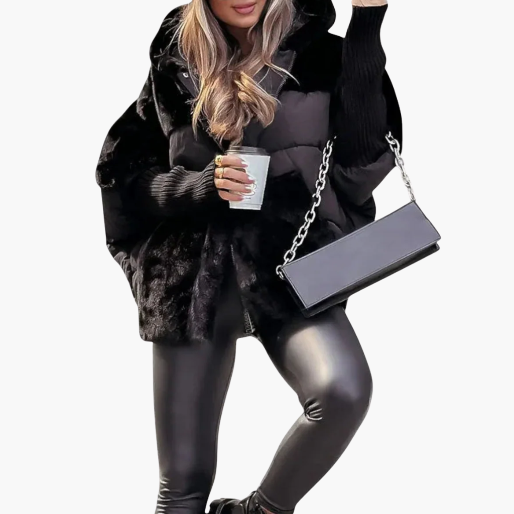 Oversized Hooded Patchwork Puffer Jacket