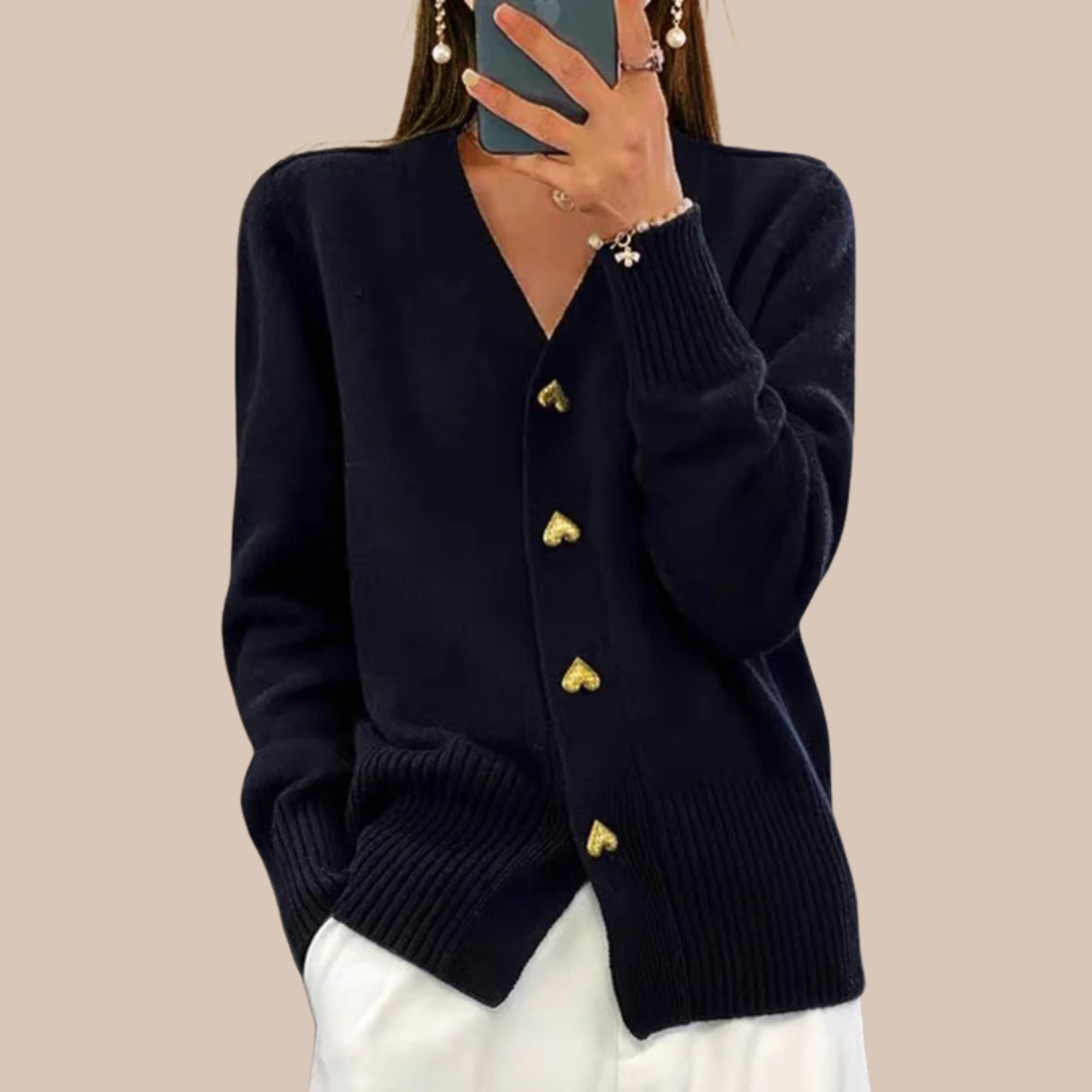 Tracy | Cardigan with Heart Buttons