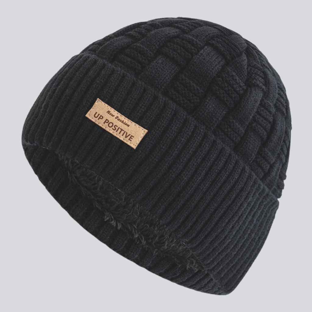 Marco | Woven knit beanie (Black)