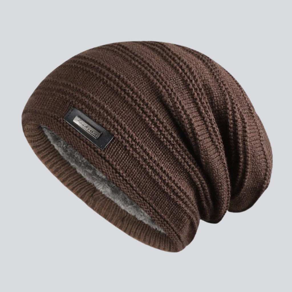 Hubert | Modern knit beanie (Brown)