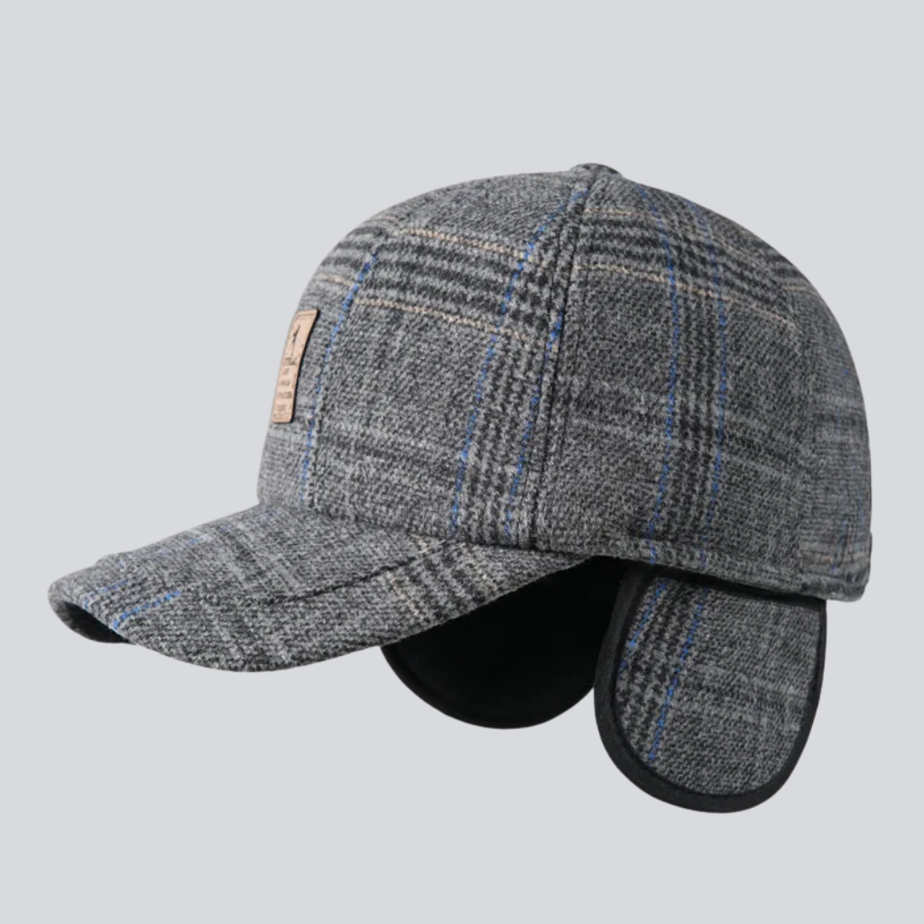 Steven | Wool heritage plaid cap (Dark Gray)