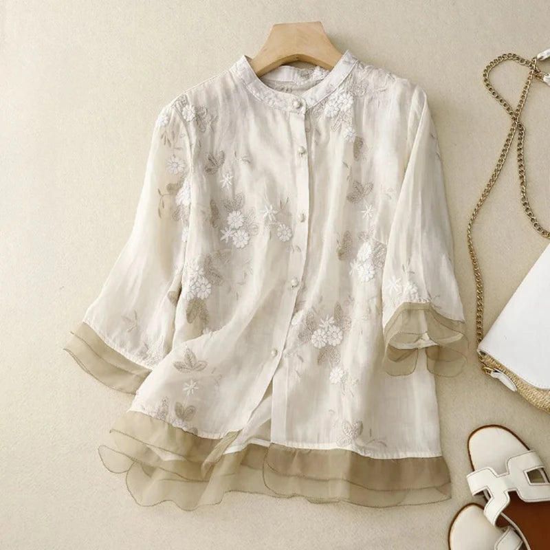 Imogen | Luxurious embroidered blouse