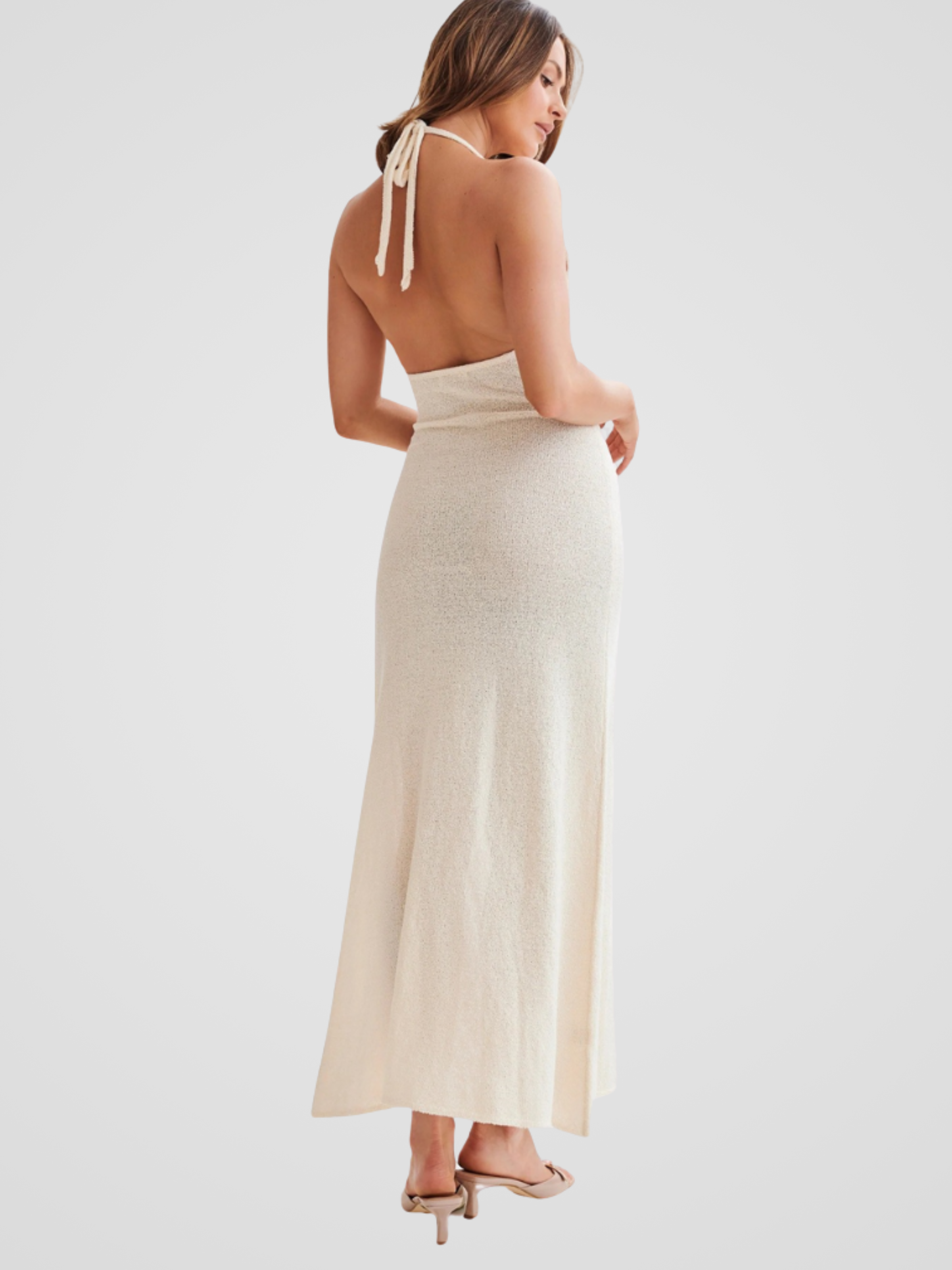 PINK BACKLESS MAXI DRESS