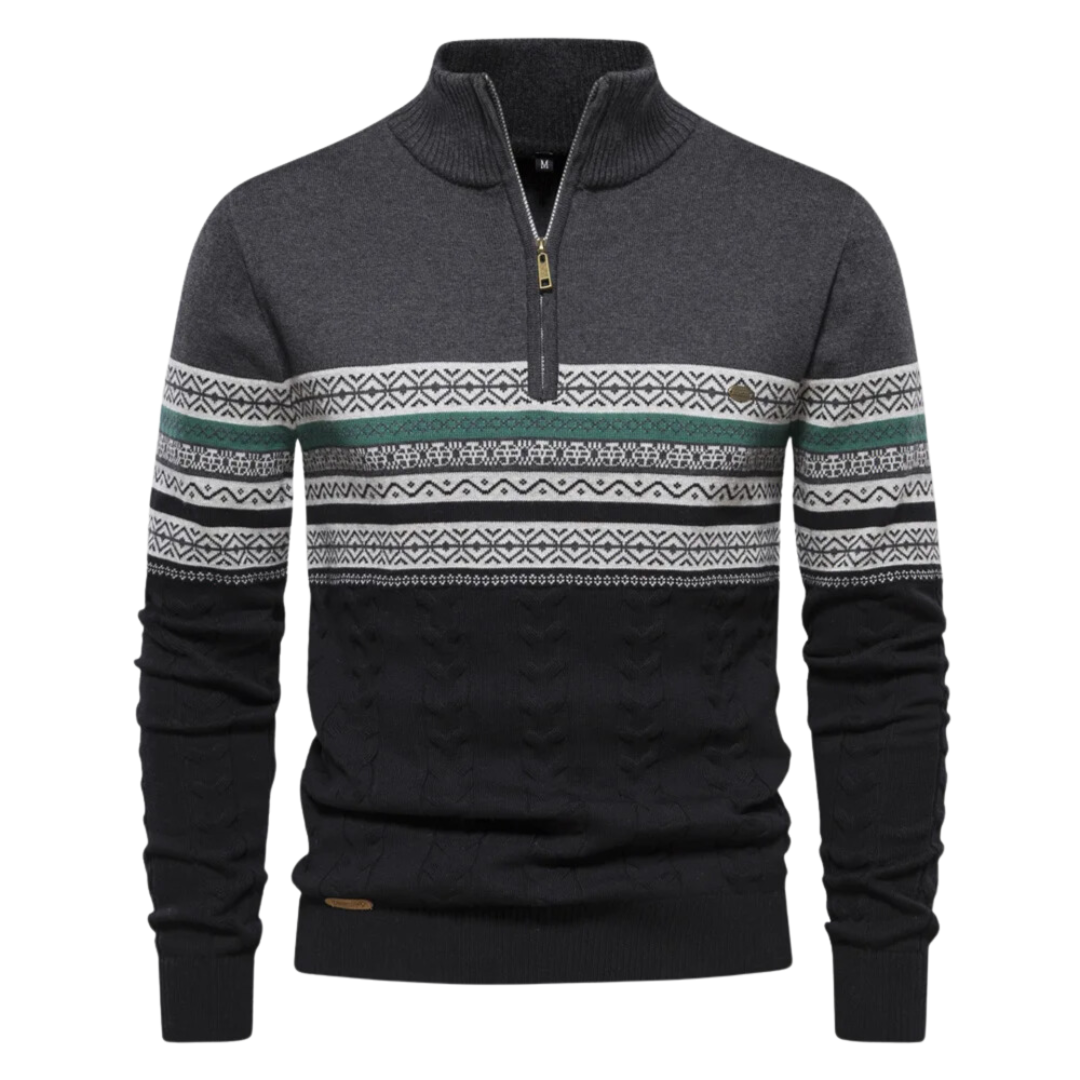 Half zip (met patroon)