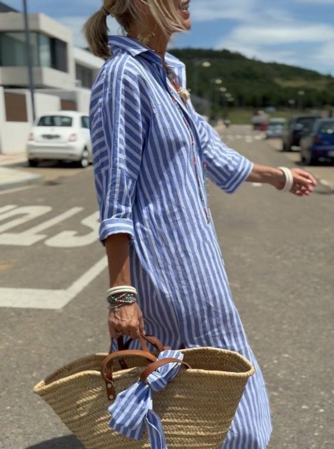 Olivia | Classic striped shirt dress
