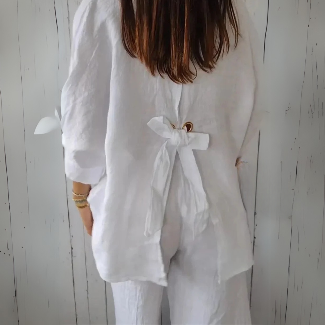 Clara | Luxury blouse with bow