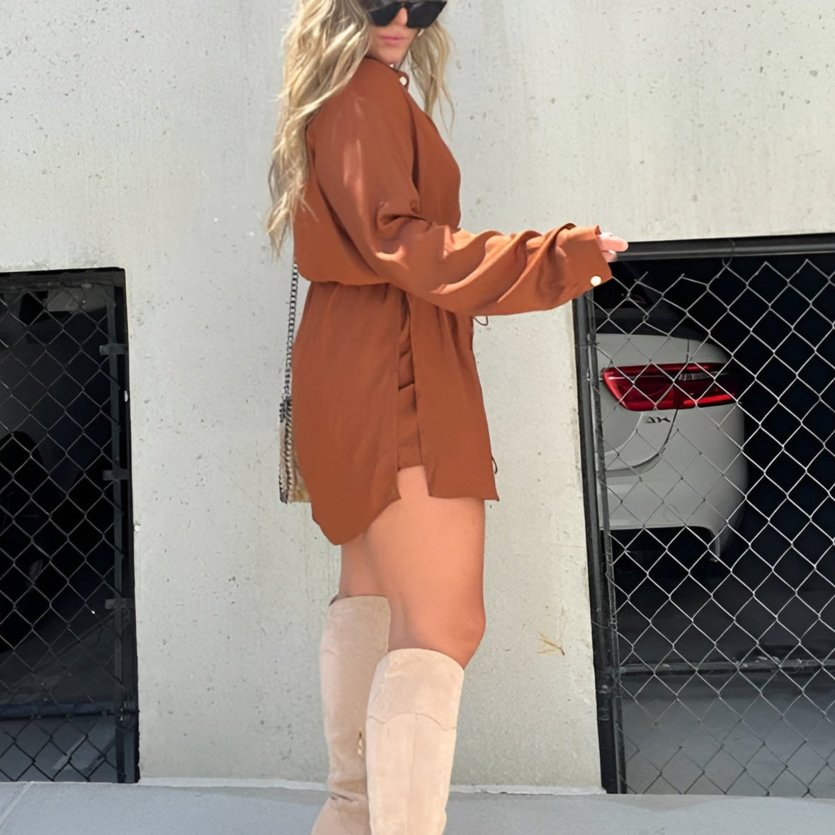 Pernille | Trendy romper-kjole i satin
