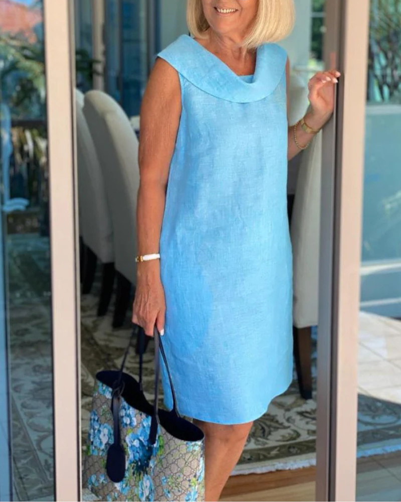 Celeste | Luxury dress with round neckline