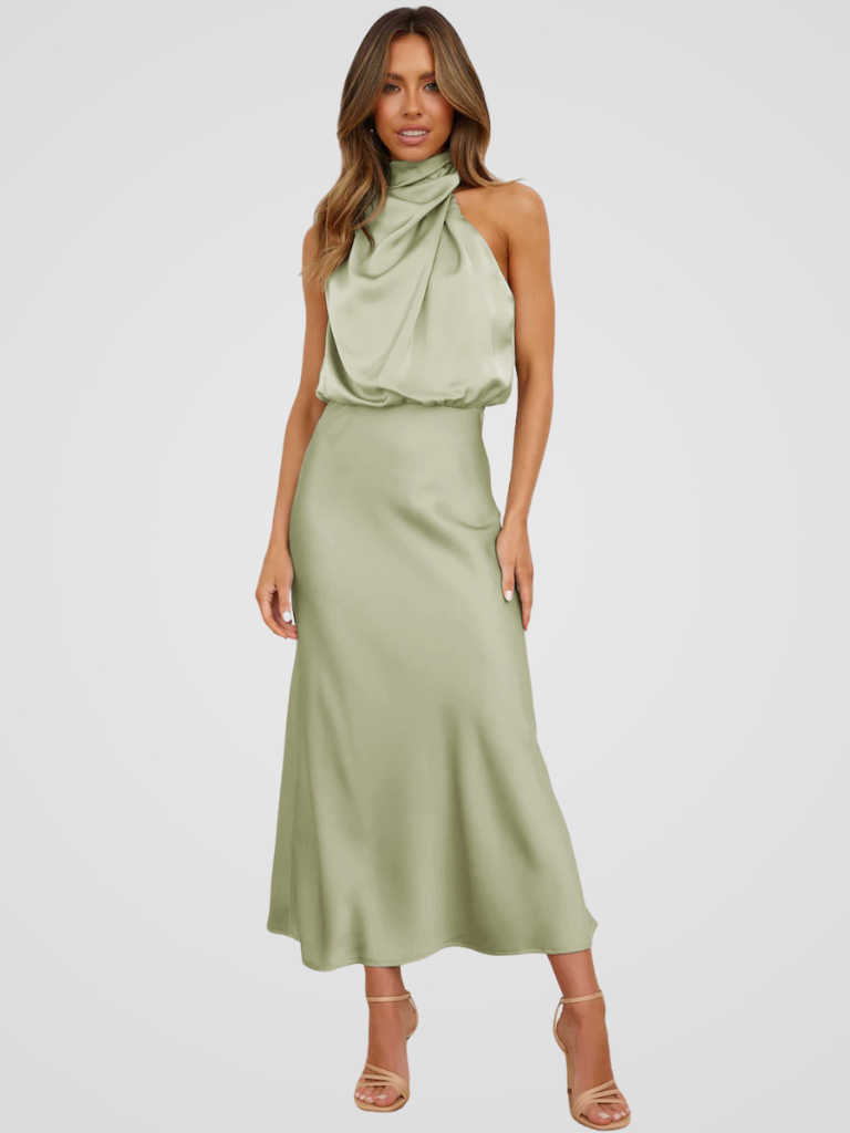 AURA DRAPE MIDI DRESS