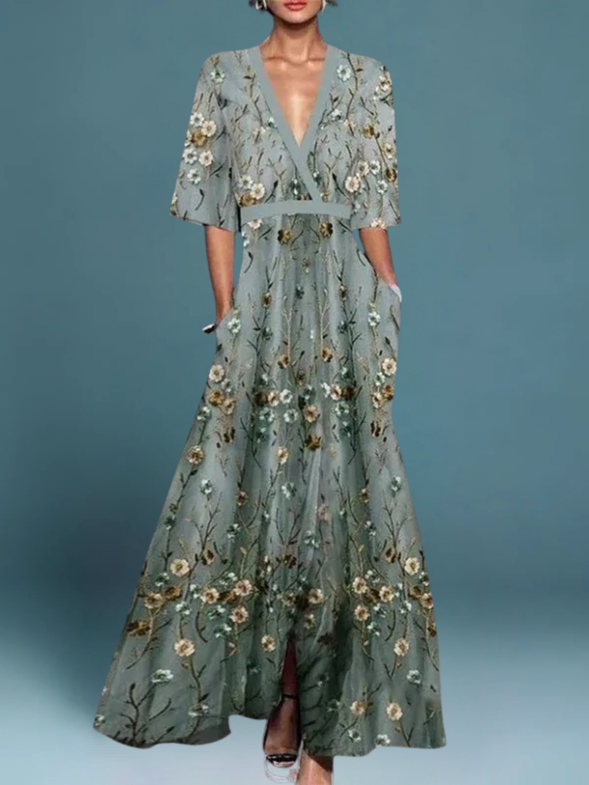 Victoria | Elegant long floral dress