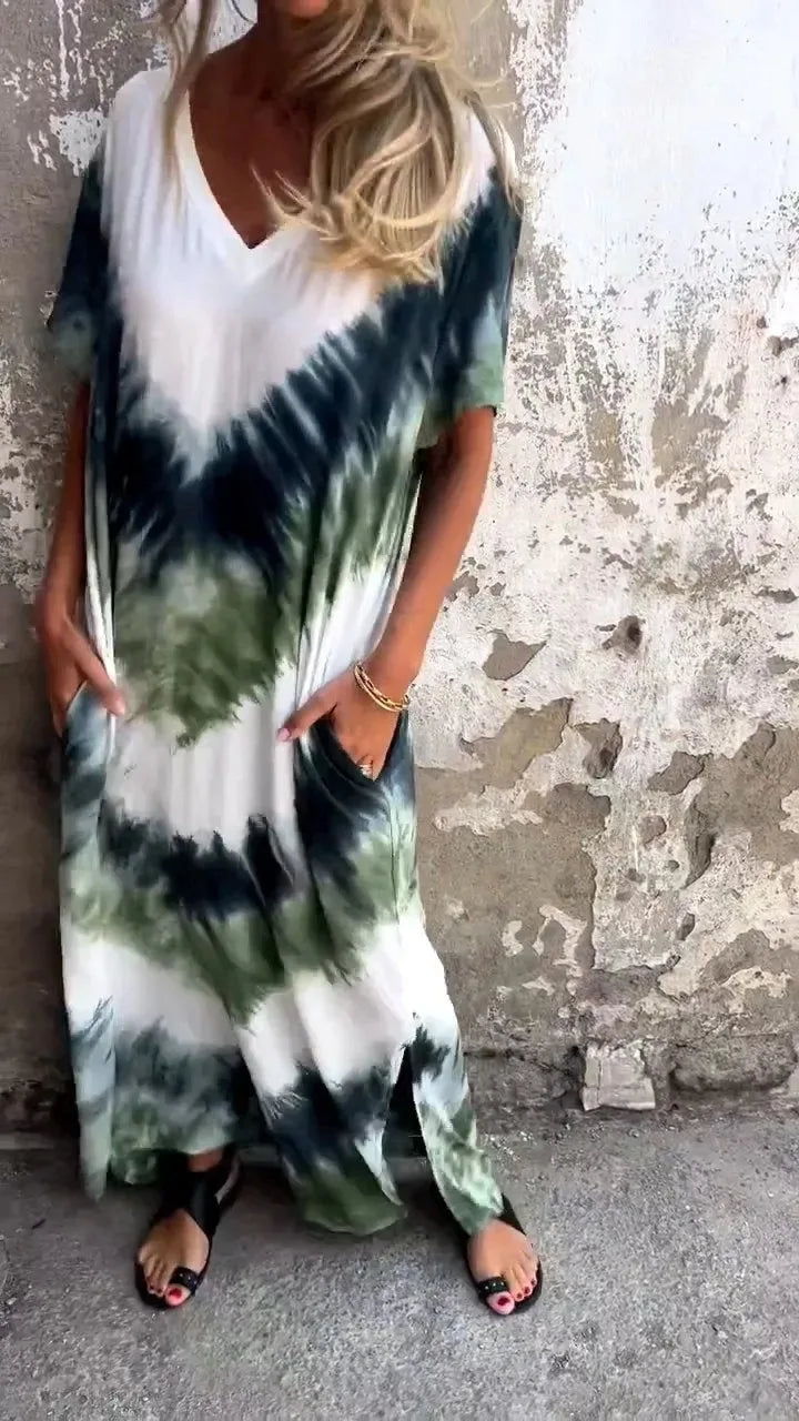 Evelyn | Relaxed loose patterned dress