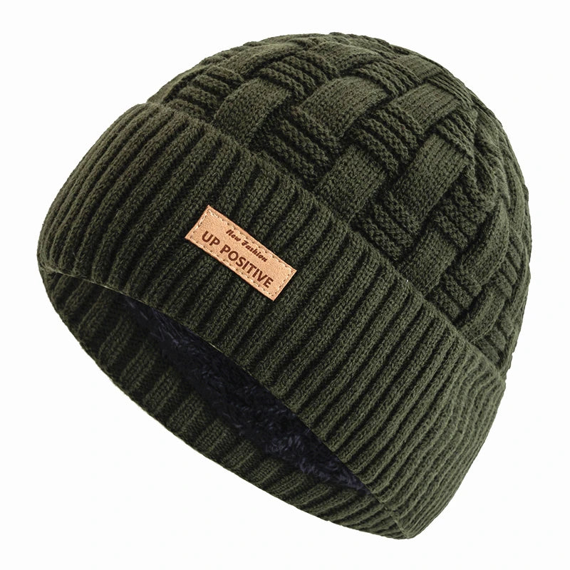 Larry | Woven knit beanie (Army Green)