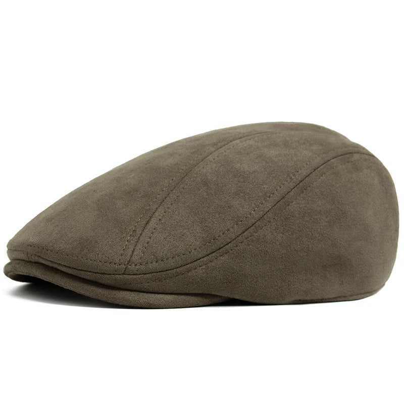 Alfred | Suede classic flat cap (Army Green)