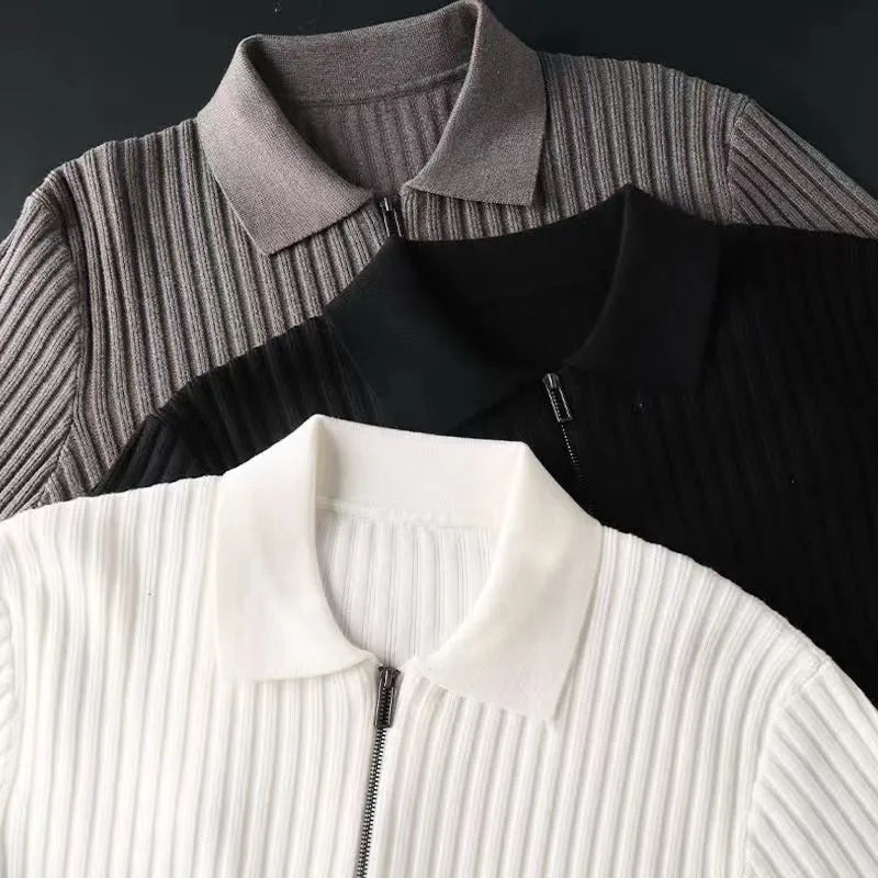 Gestreepte half zip