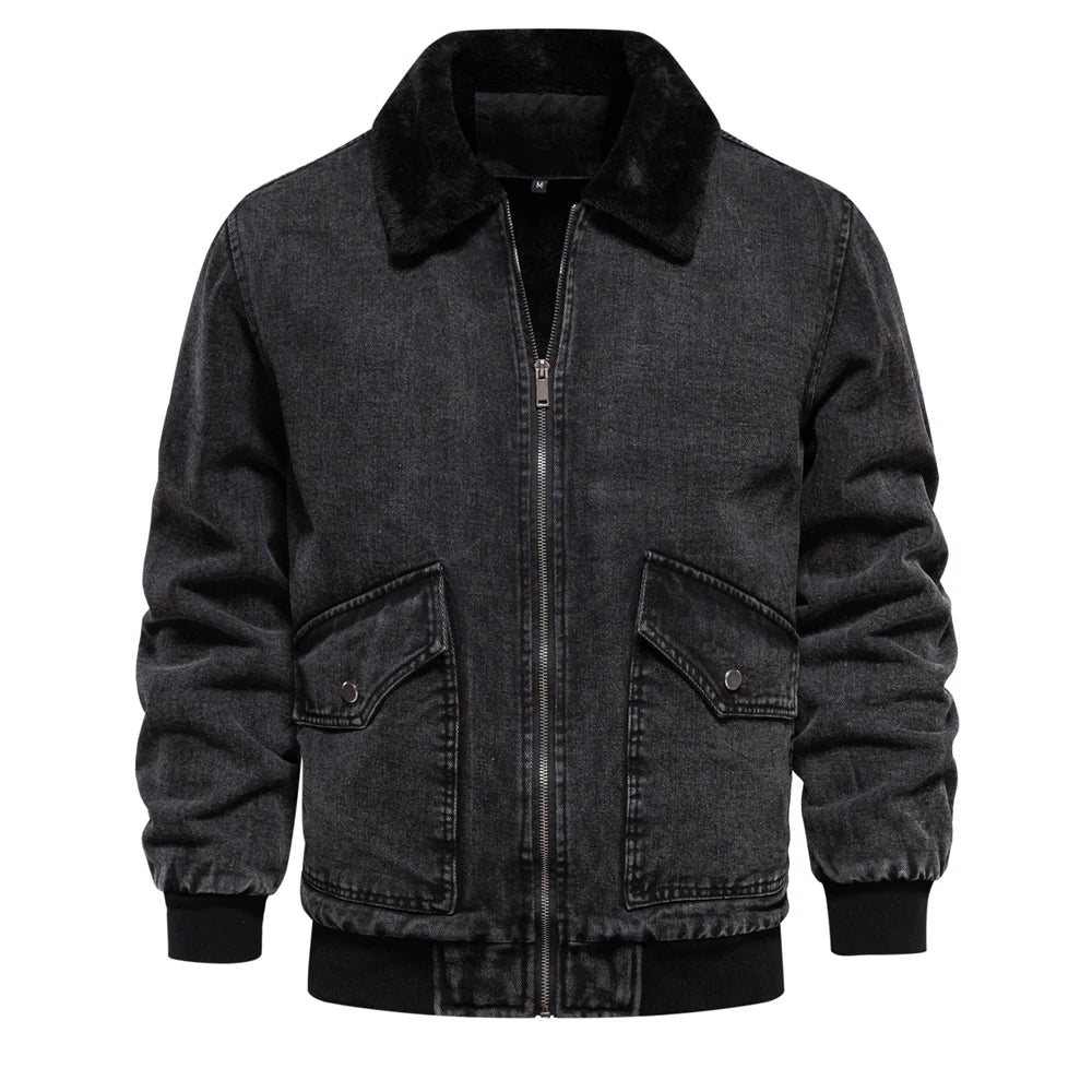 Denim jas (met bontkraag)