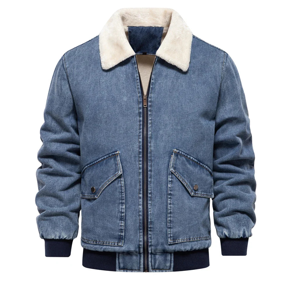 Denim jas (met bontkraag)