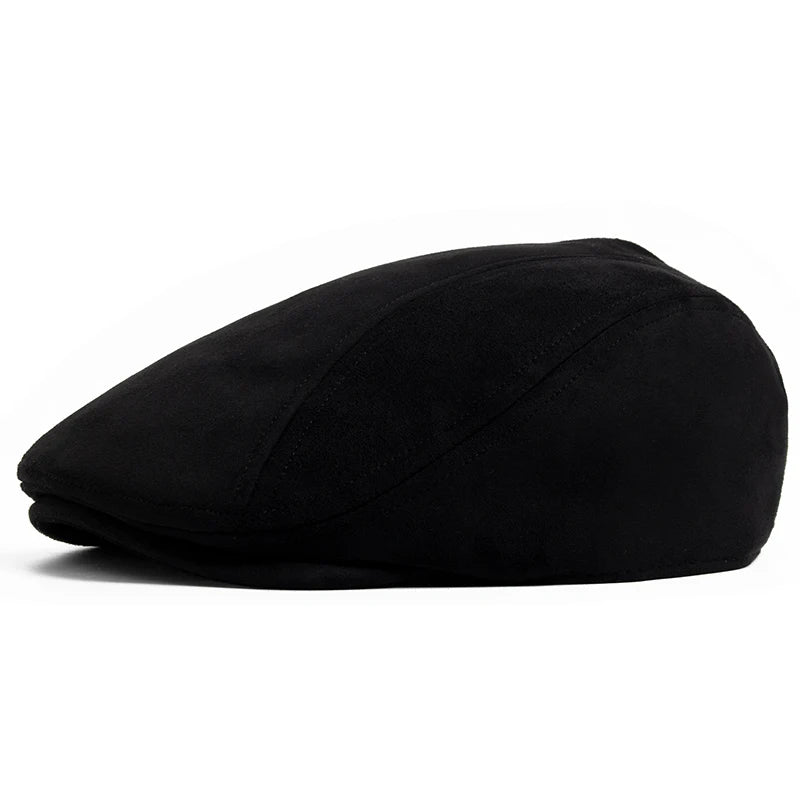 Gilbert | Suede classic flat cap (Black)