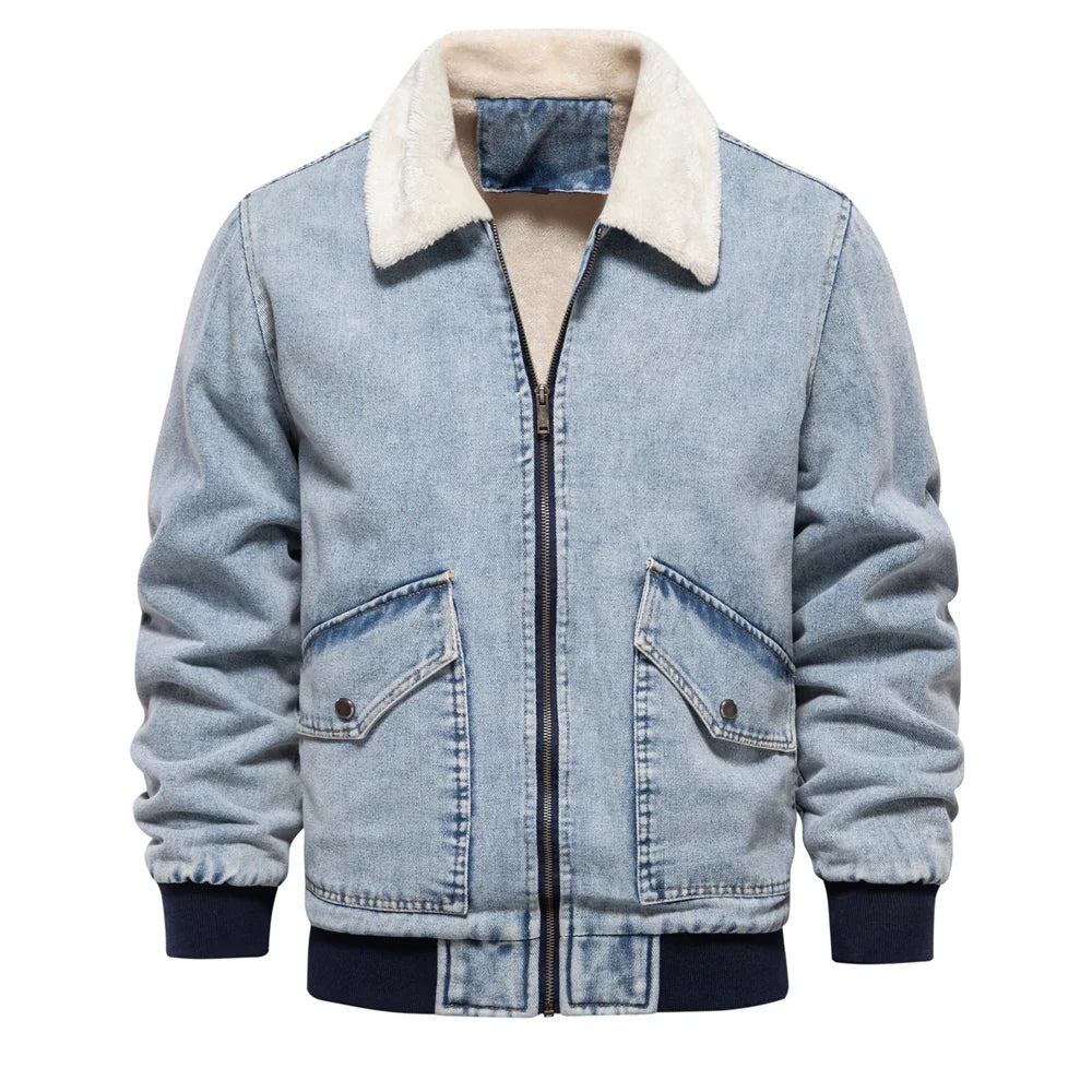 Denim jas (met bontkraag)