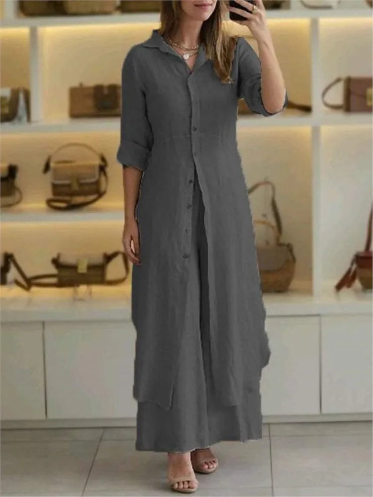 Imogen | Dress with wide trouser set