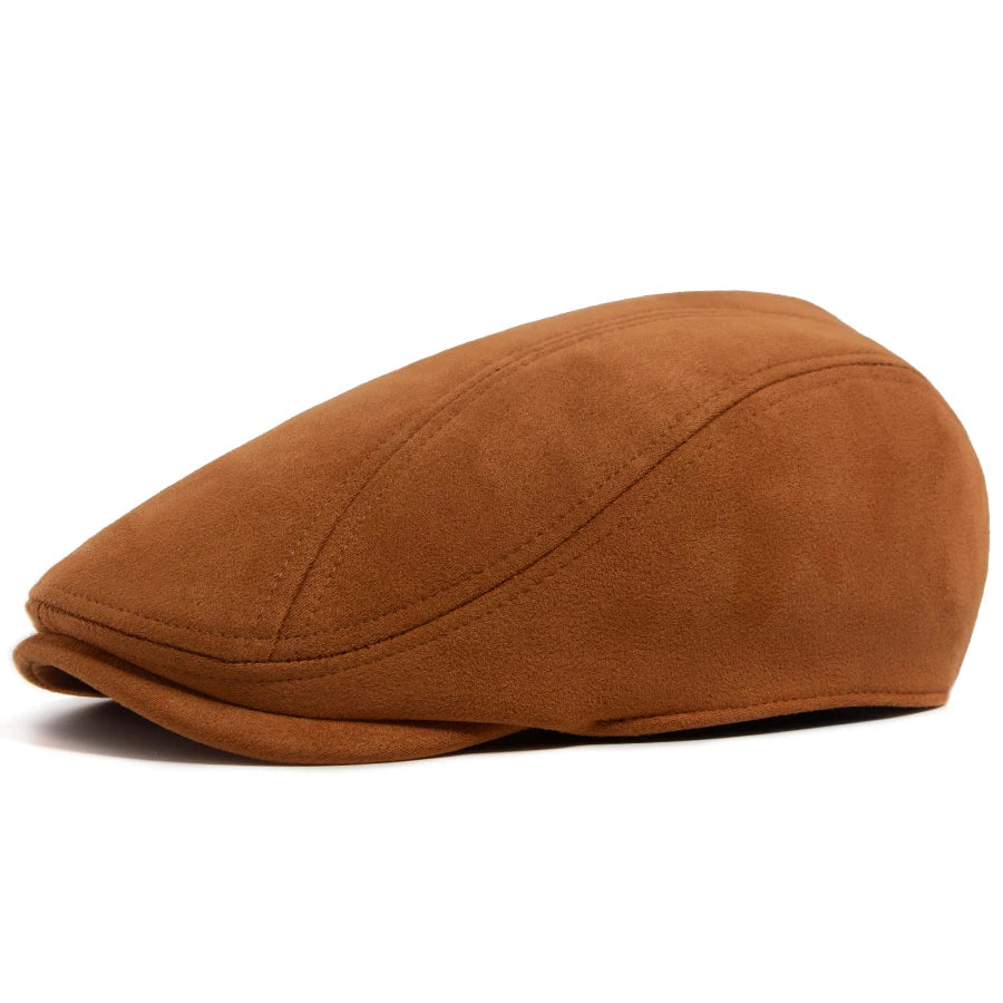 Earl | Suede classic flat cap (Light Brown)