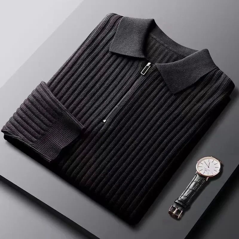 Gestreepte half zip