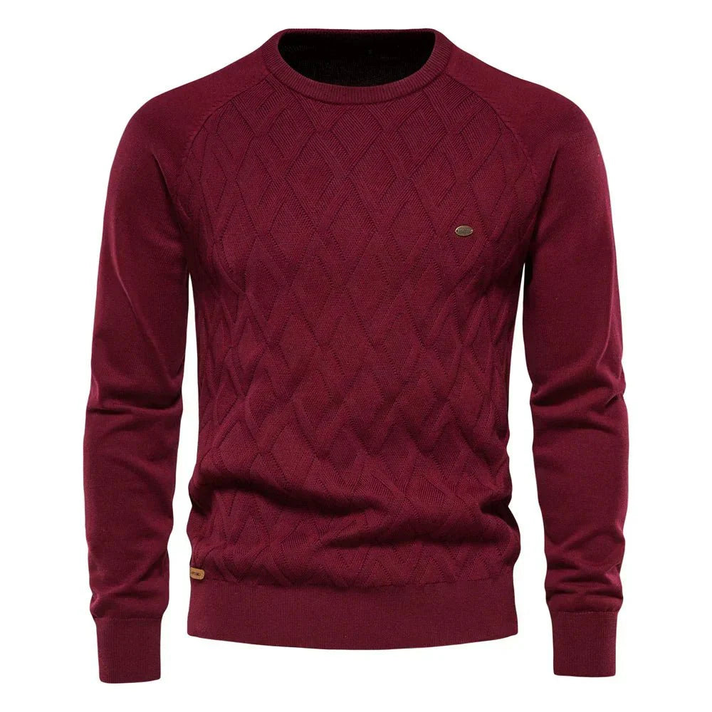 Thomas | Men’s sweater with diamond pattern
