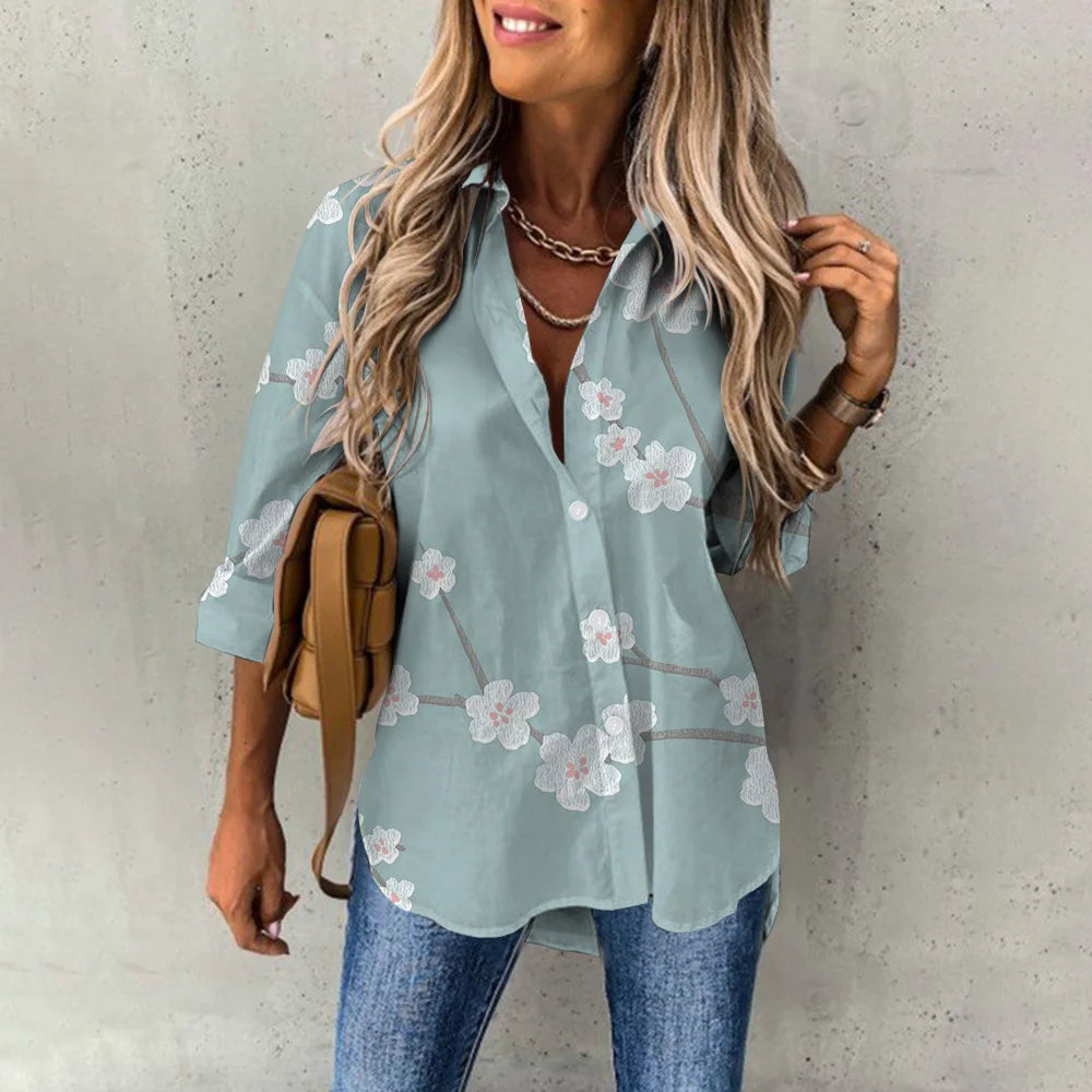 Lillian | Luxurious spring blouse with floral pattern