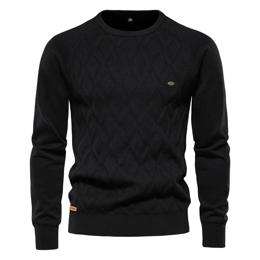 Thomas | Men’s sweater with diamond pattern
