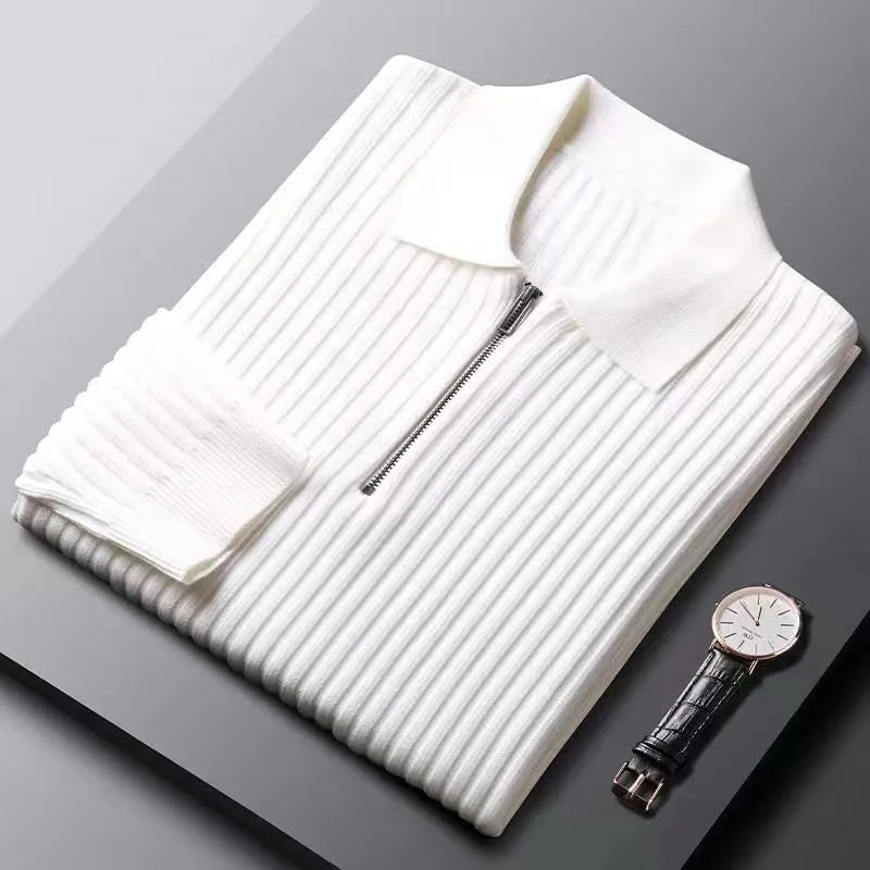 Gestreepte half zip