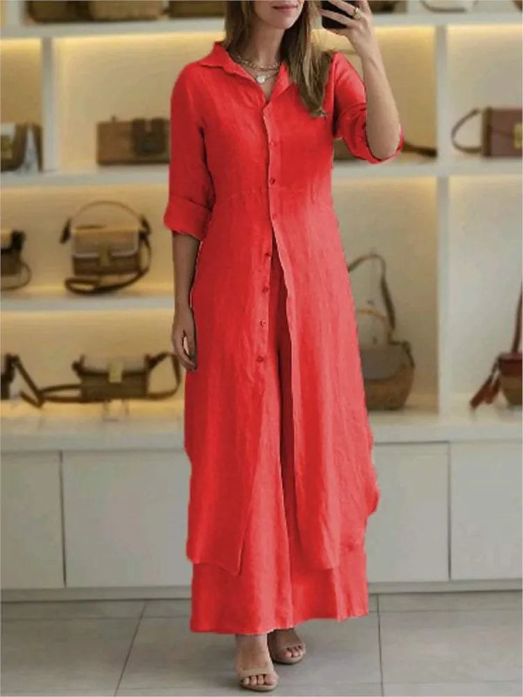 Imogen | Dress with wide trouser set