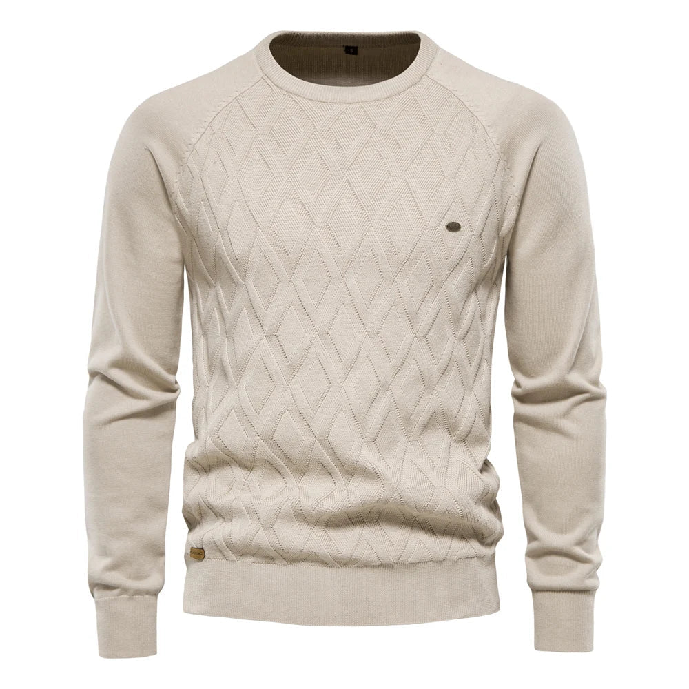 Thomas | Men’s sweater with diamond pattern