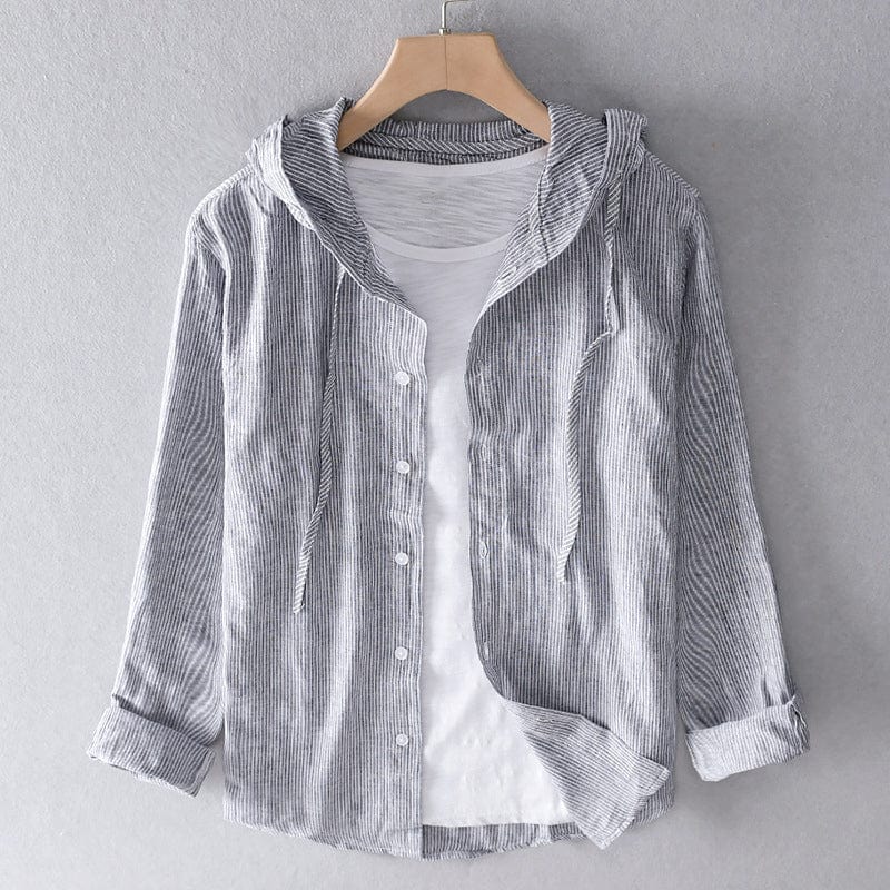 Spencer | Striped Hooded Shirt