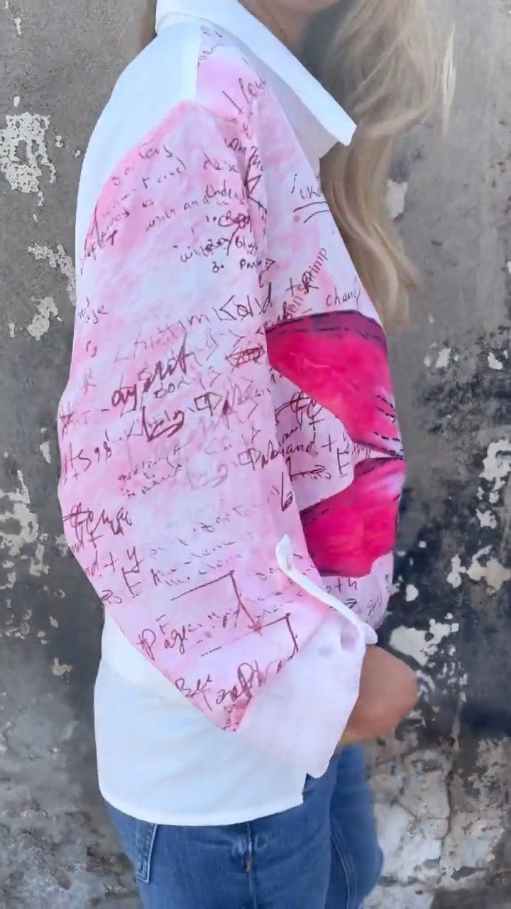 Hannah | Shirt with flaps and half print