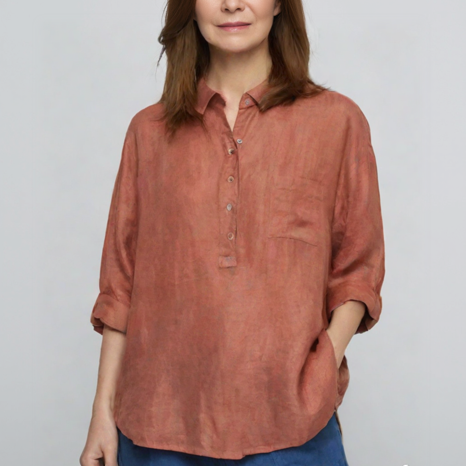 Marigold | Luxury shirt with chest pocket