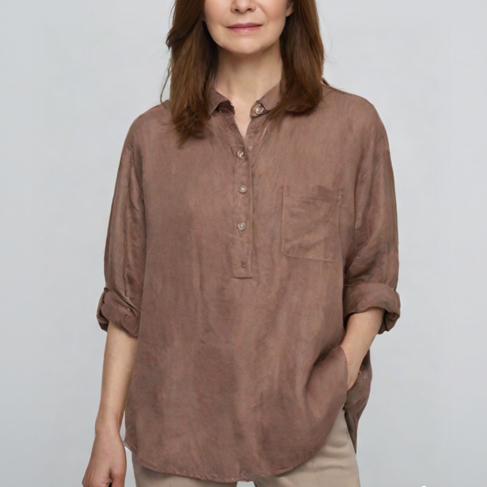 Marigold | Luxury shirt with chest pocket
