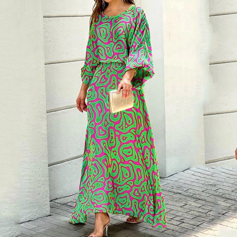 Juliette | Elegant dress with colorful pattern