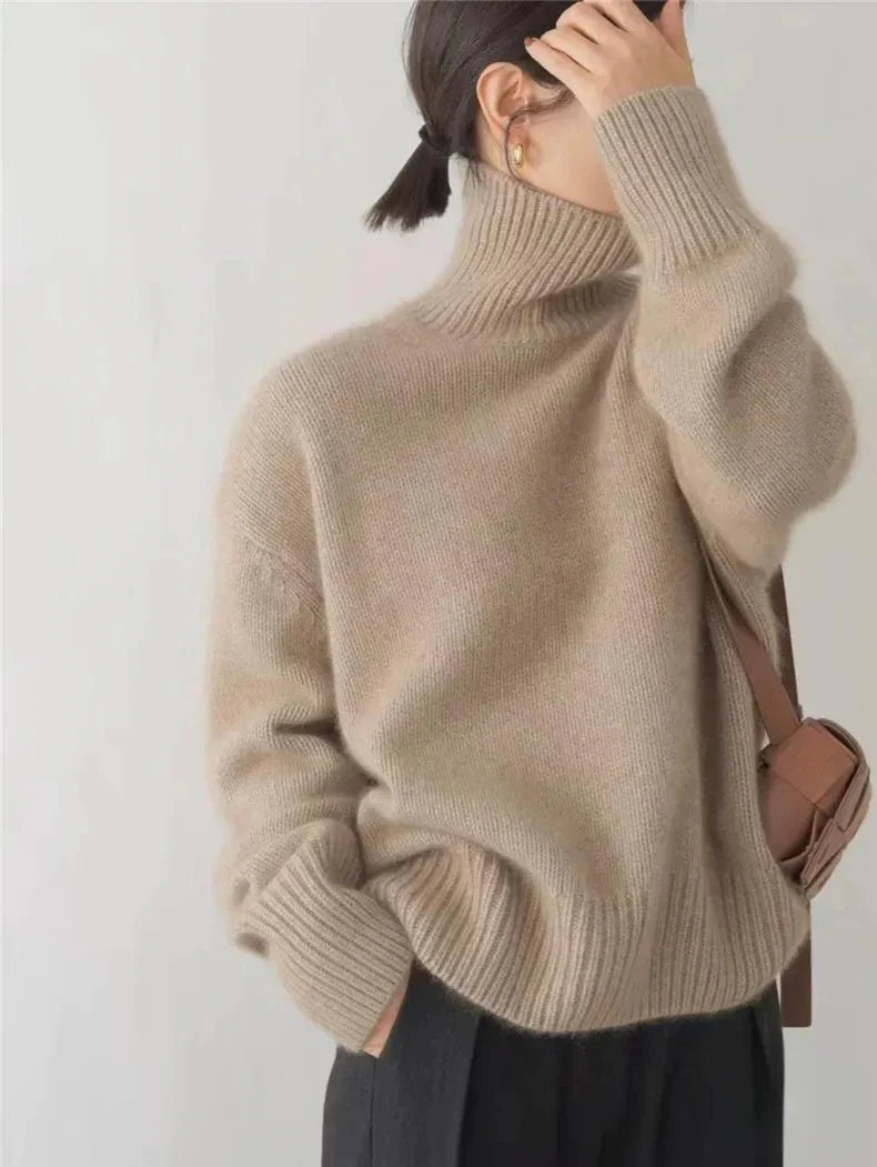 ISABELLA - ELEGANT HIGH COLLAR CASHMERE SWEATER