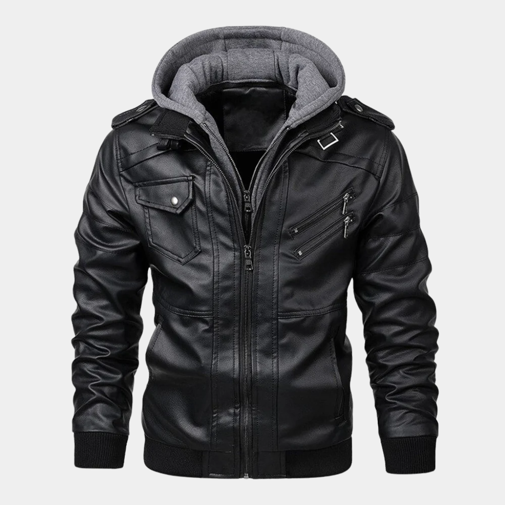 Jacob | Leather Jacket with Hood