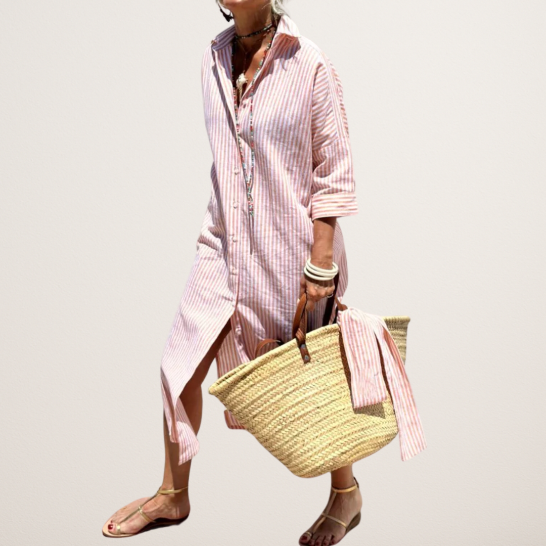Olivia | Classic striped shirt dress
