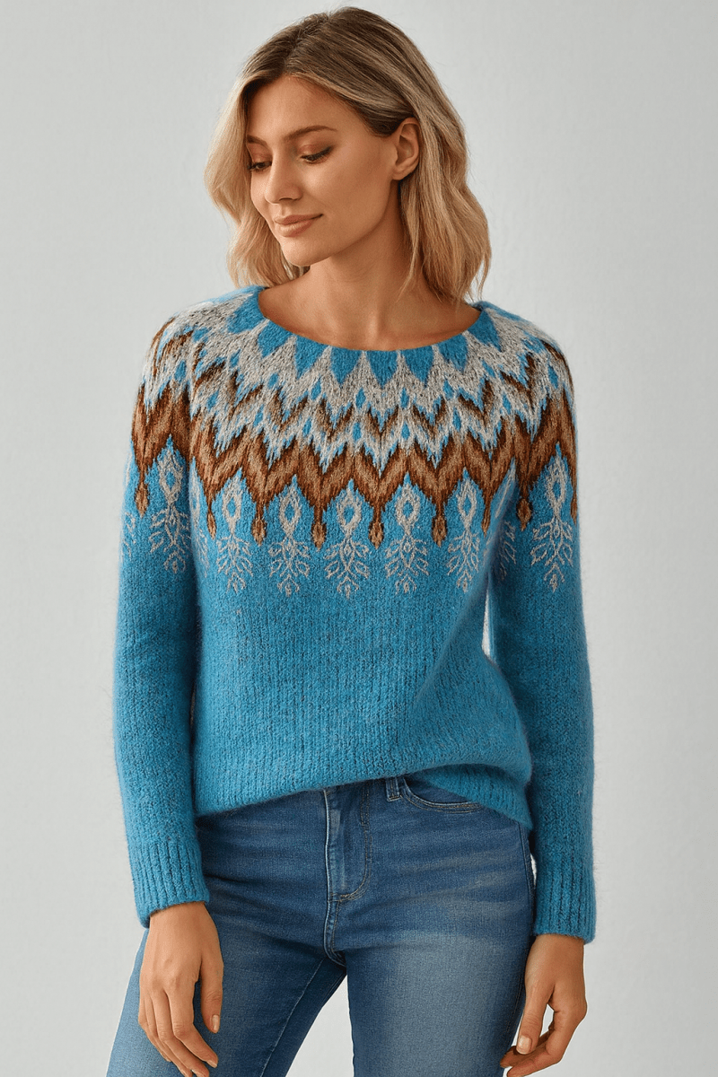 SILVIA™ Retro Sweater in Blue