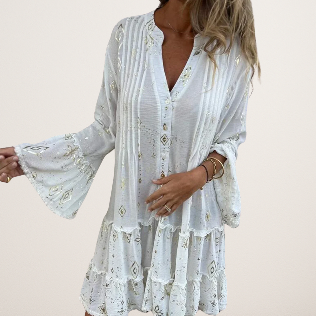 Aurora | Luxury dress with golden pattern