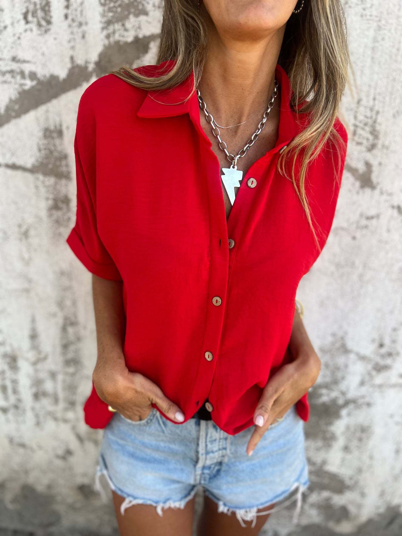 Ramona | Women’s blouse in solid color, relaxed and loose fit