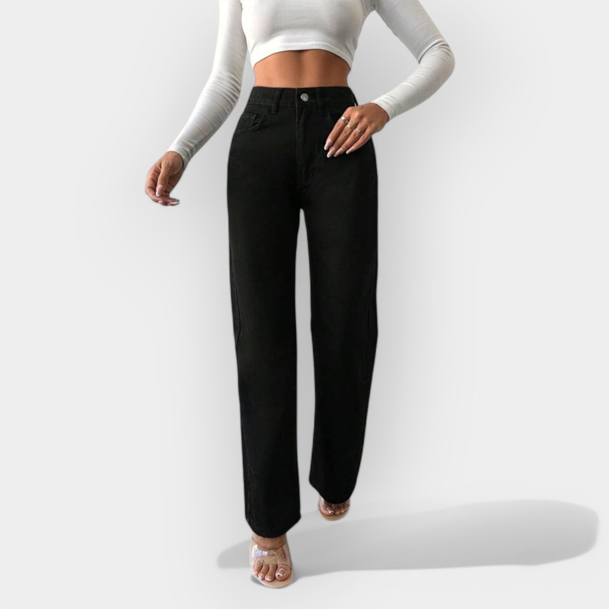 Wide Leg High-Waisted Jeans
