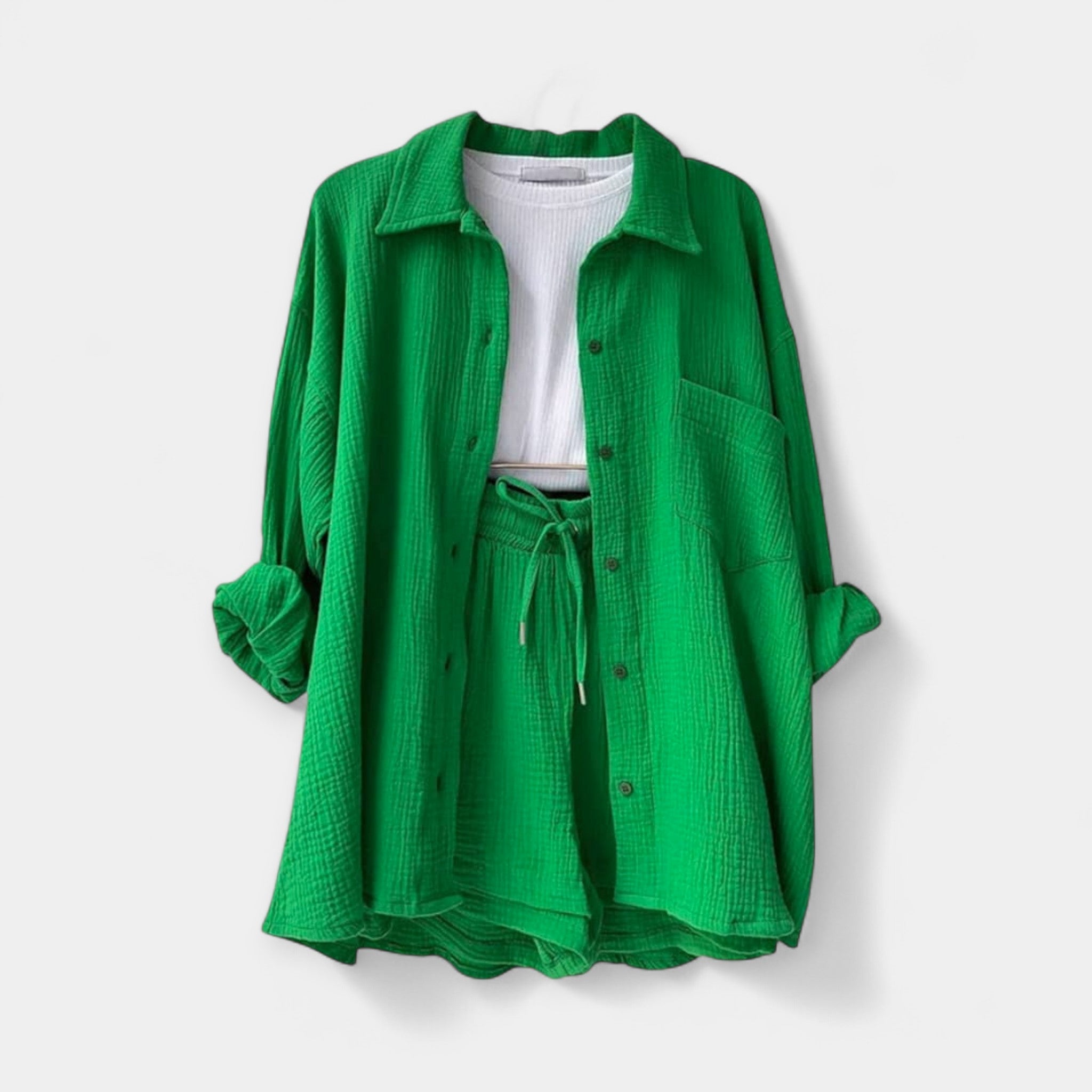 Dual Color Summer Outfit - Top and Shorts